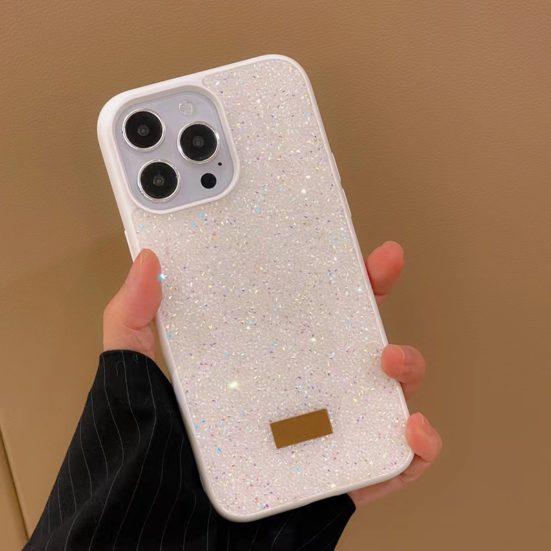 Luxury Bling Glitter -telefonfodral för iPhone 11 12 13 14 Plus Pro Max Fashion Designer Plating Rhinestone Diamond Women Soft Silicone Sexig Girly Back Cover Retail