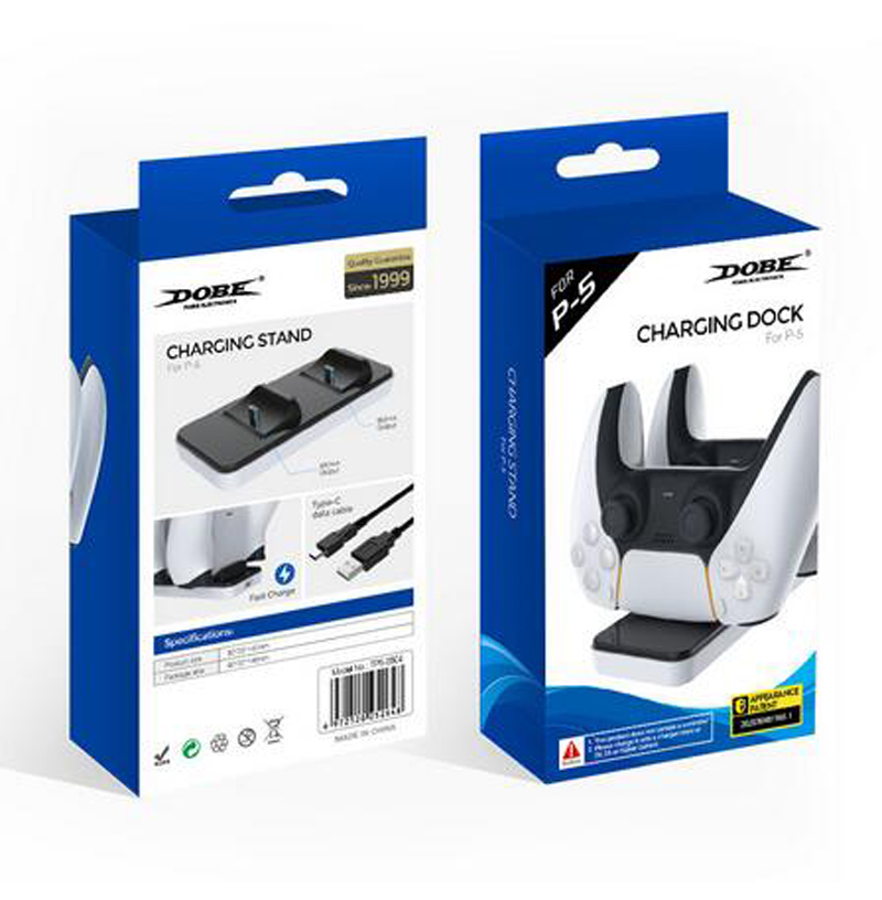 Dobe Charger Dock для Sony P-5 PlayStation 5 PS5 Game Controller Dual Port Stand Indicator Base Base Base Dhl Dhl