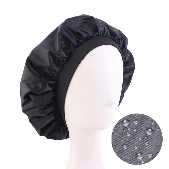 Nouveau bonnet de douche épais réutilisable Extra Large bonnet de bain pour femmes Satin EVA imperméable cheveux longs élastiques casquettes accessoires de salle de bain