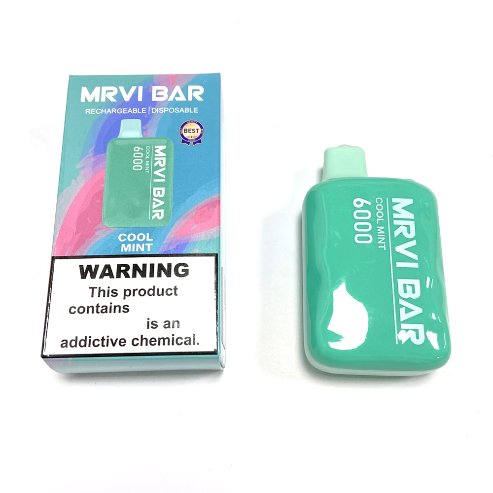 Orijinal MRVI BAR 6000 Puflar Şarj Edilebilir Tek Kullanımlık Vape E Sigara 650mAh Pille Önceden Doldurulmuş 13ml Pod Bavul Elf Kutusu Vs Lost Mary Elfworld Caky