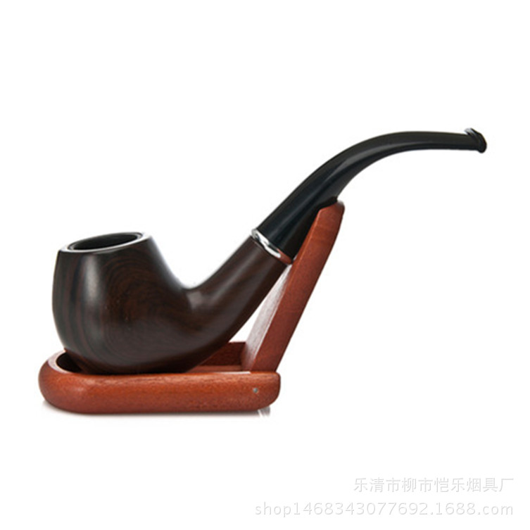 Narguilé Pipe en résine à grain de bois à poignée incurvée, ensemble de fumage de pipe en bois pour hommes vintage et à la mode