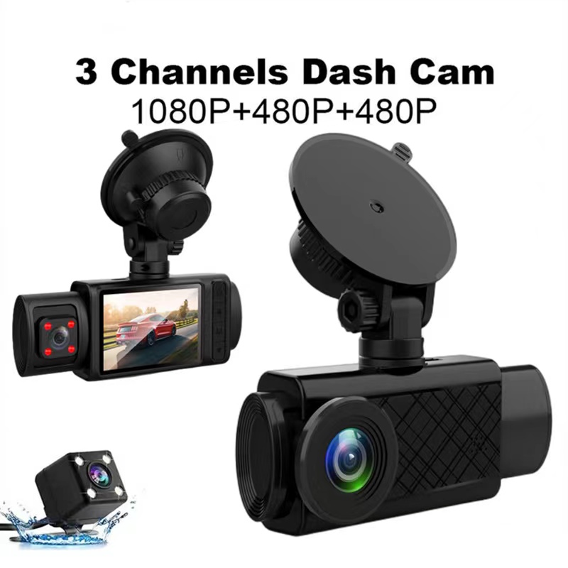 2 Inch HD 1080P 3 Lens S11 Car DVR Video Recorder Dash Cam Rear Camera 130 Degree Wide Angle Ultra Resolution Front with Interior with Rear Camera Motion Detection