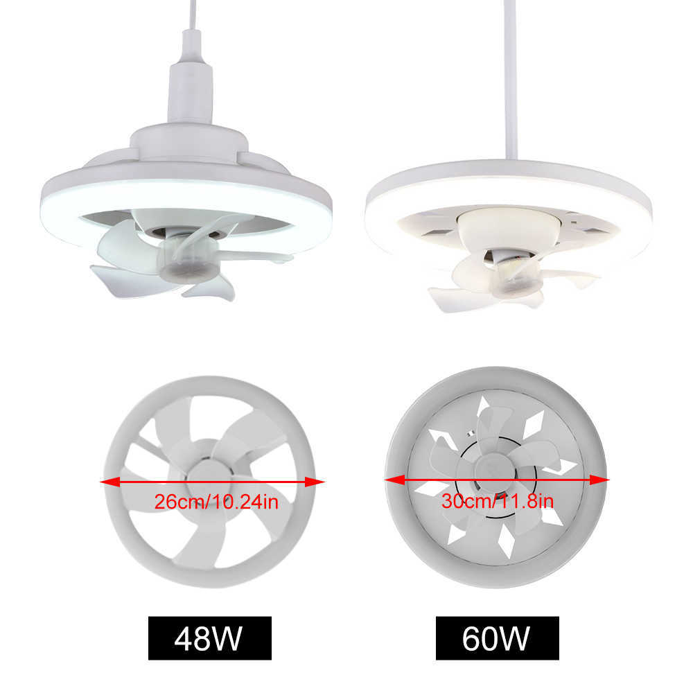 Nouveau 360 Rotatif Ventilateur De Plafond Lumière E27 Ventilateur Intelligent Avec Télécommande Led Ventilateur Lumière Pour Salon Chambre Top Lumière 85-265V