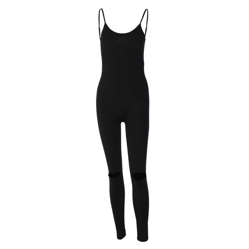 Kvinnors jumpsuits Rompers 2023 Summer Women's New Fashion Hollow Out Strap Open Back Tight Sports Jumpsuit T230525