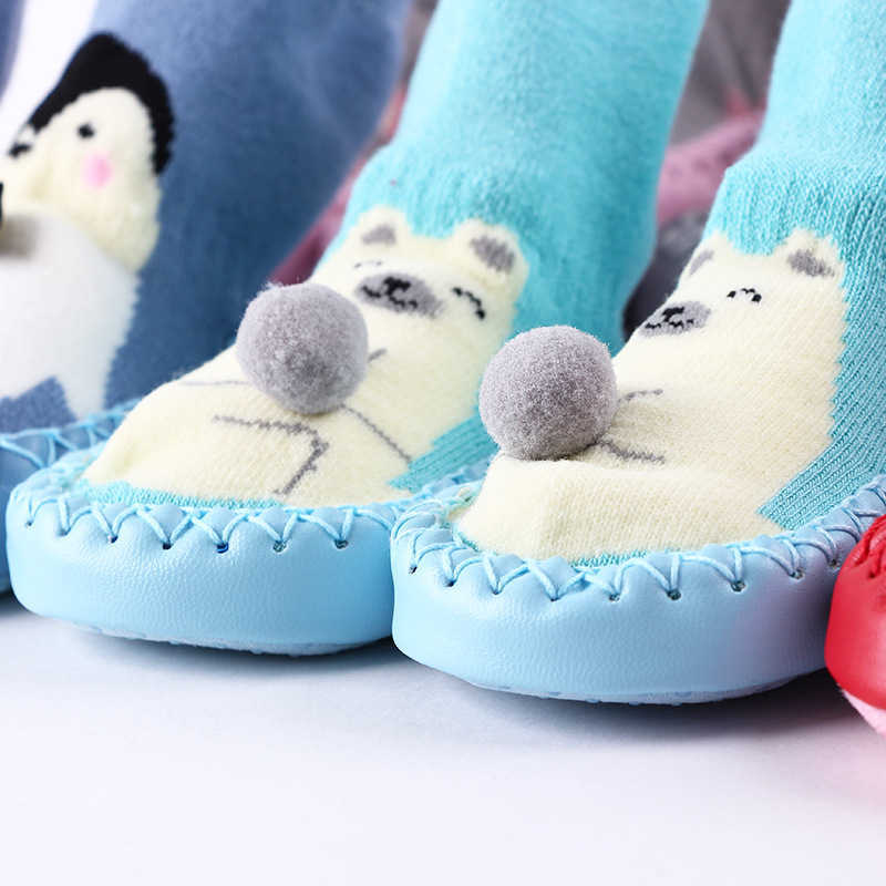 Socks Baby shoes indoor young children Terry cotton boys' with rubber soles fun socks for baby animals G220524