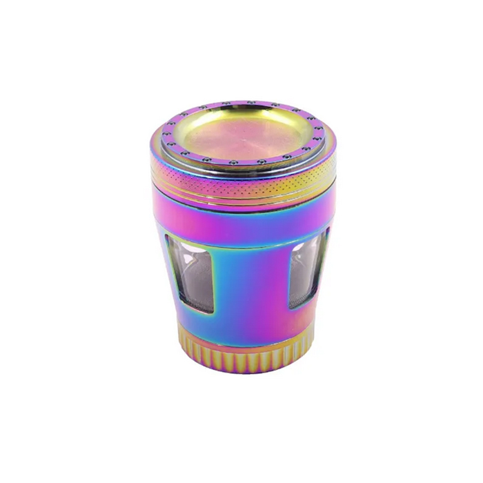 Rainbow Tobacco Grinder 50mm 4 Layer Metal Detachable Herb Smoking Hand Mullers Spice Crushers Shredder Hand Mechanic Grinders Concave Top Cap Smoking Accessory