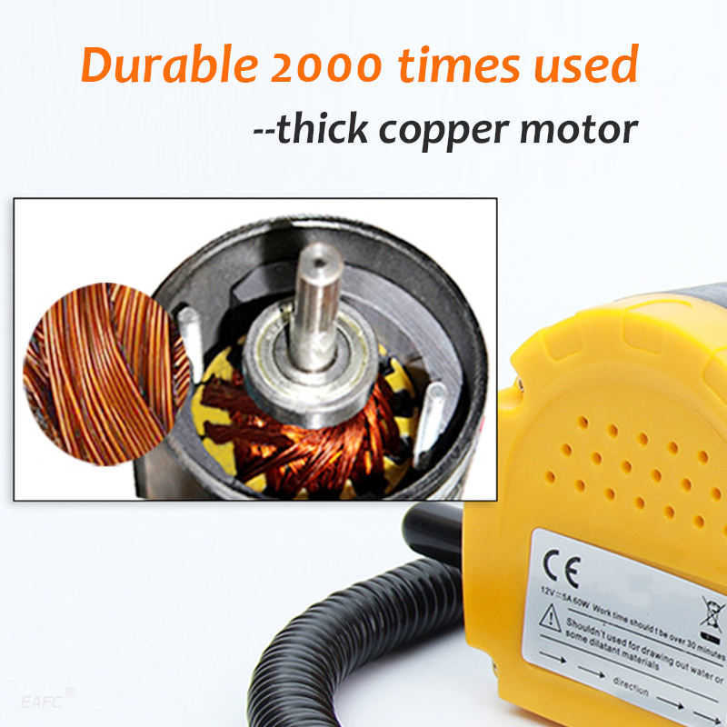 Yeni 12V 24V 60W Elektrikli Araç Yağ Pompası Ham Ham Sıvı Extractor Transfer Motoru Emme Pompası Tüpler Otomatik Araç Teknesi Motosiklet için Kullanım