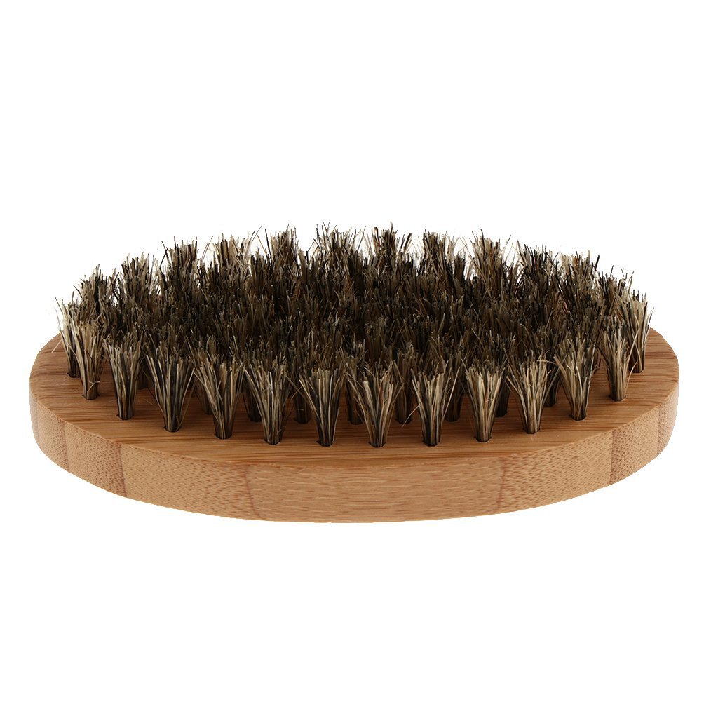 Natural Boar Hair Bristle Beard Mustache Brush Shaving Comb Men Face Massage Round Wood Handle Handmade Beard Brushes dh8176