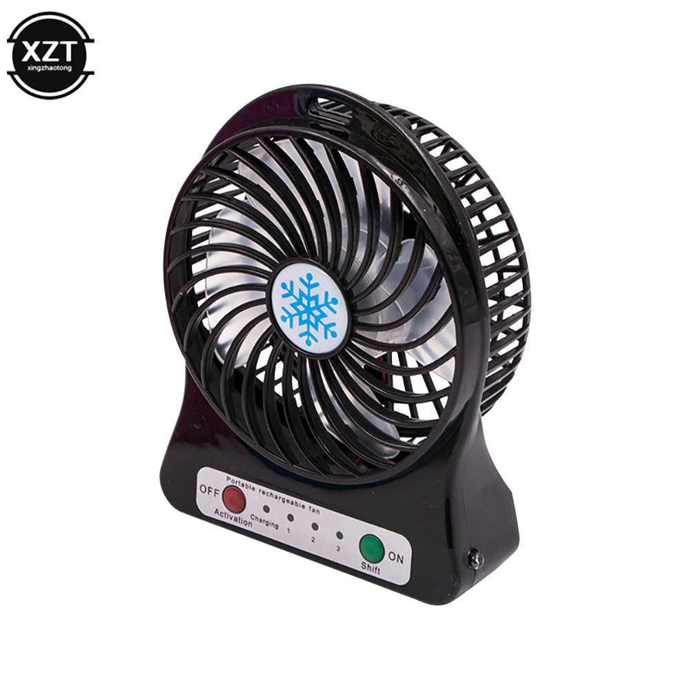 Yeni Taşınabilir Şarj Edilebilir LED Işık Fan Hava Soğutucu Mini Masası USB Fan Üçüncü Rüzgar USB Fan Pil Soğutucu Handheld Mini Fan