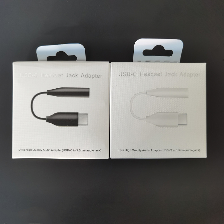 Typ C USB C Man till 3,5 mm hörlurkabeladapterkonverterare Aux Audio Female Jack för Samsung S23 S22 S21 Ultra Note 20 Plus med detaljhandelspaketet