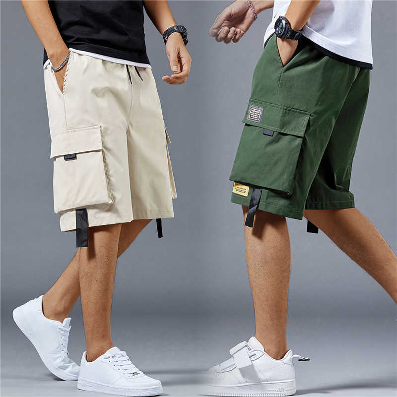 2023 New Summer Japanese Fashion Street Elastico in vita Abbigliamento casual Tendenze Pocket Maglione Pantaloncini da uomo P230602