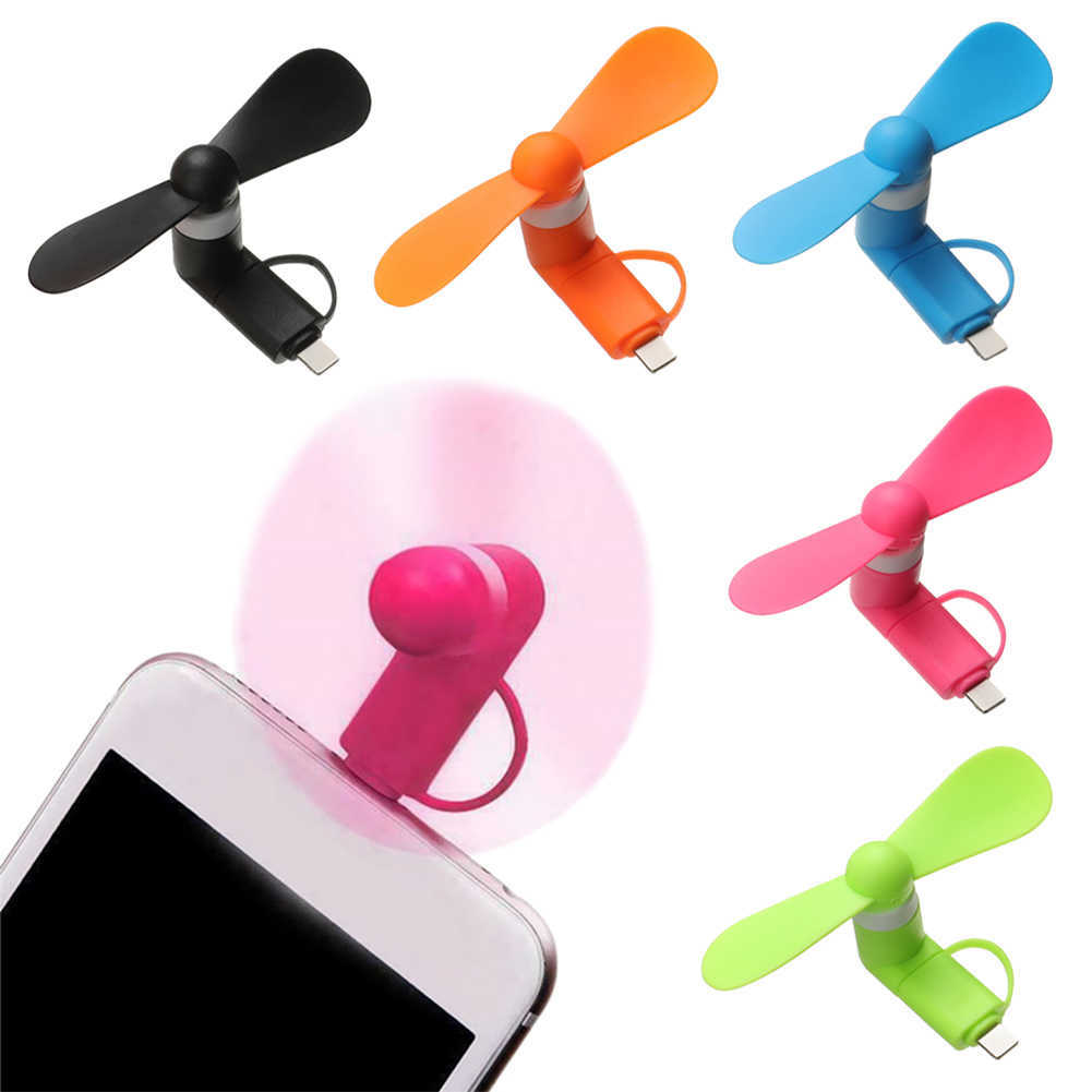 New Mini USB Fan Flexible Cooling hand Fan portable Fans Summer Cool laptop Desktop Cell Phone Cooler 2 in 1 Micro USB Type-C plug