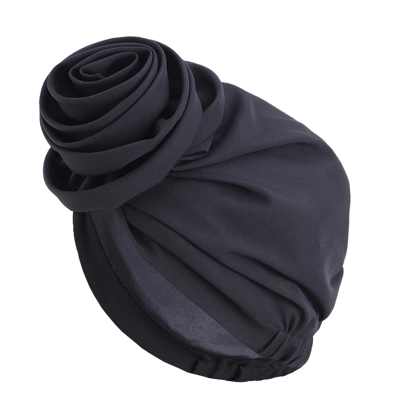 Nuove donne Big Flower Muslim Turban Turban Lispeding Wrap Wrap Hijab Sleept Hat Cappello Chemio Capo elastico Bernio Banda Bandana Copertina