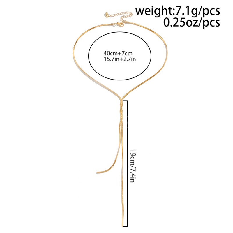 Seksowna regulowana płaska wąż długa łańcuch dla kobiet w stylu vintage skręcony wiązany ogniwo estetyczne biżuterię na szyję piersiową