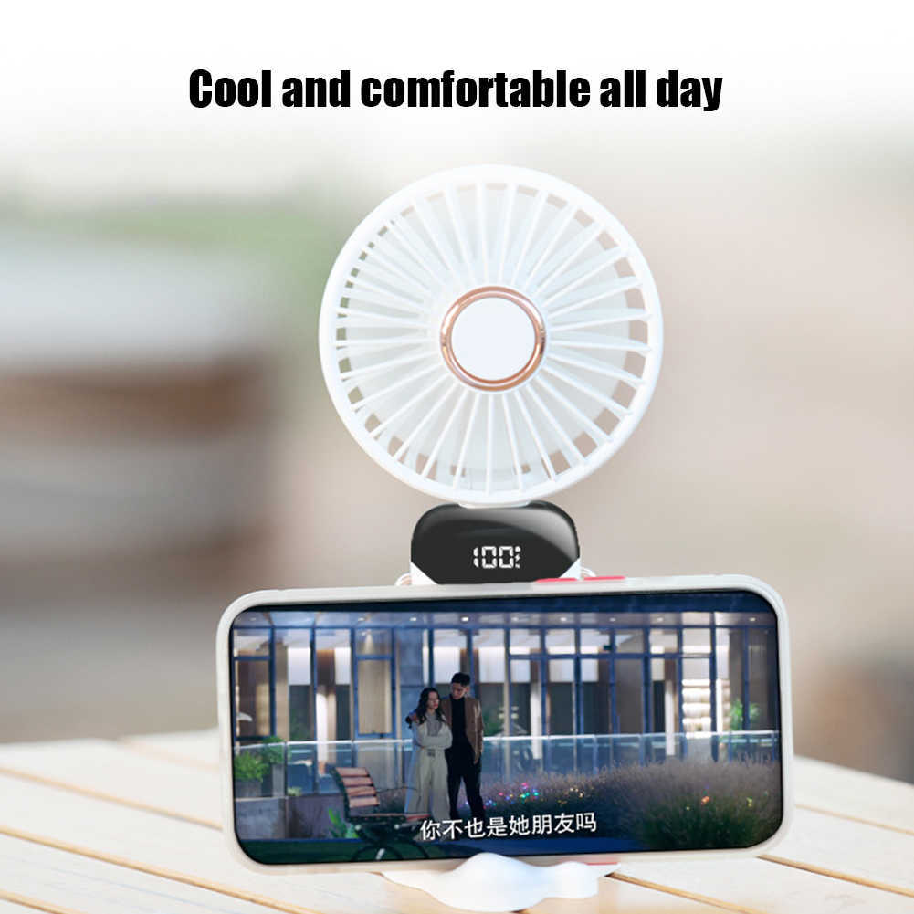 Yeni USB Mini Elde Fan Dış Mekan Taşınabilir Klima 3000mAH Kablosuz Şarj Masaüstü Fan Katlama Asma Boyun Fan