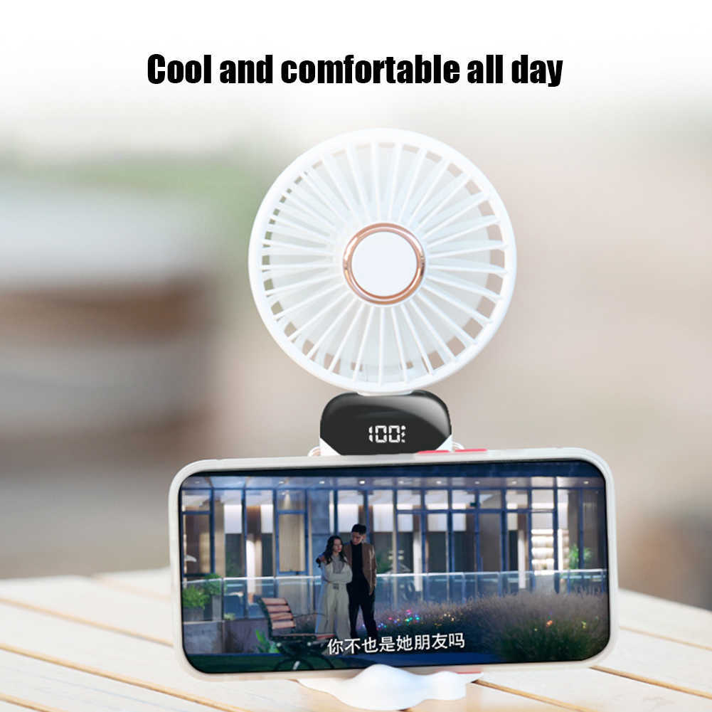 Novo Mini Mini Fan portátil portátil Air Condicionado portátil 3000mAh Sem fio Recarregável Ventilador dobrável do pescoço pendurado pescoço