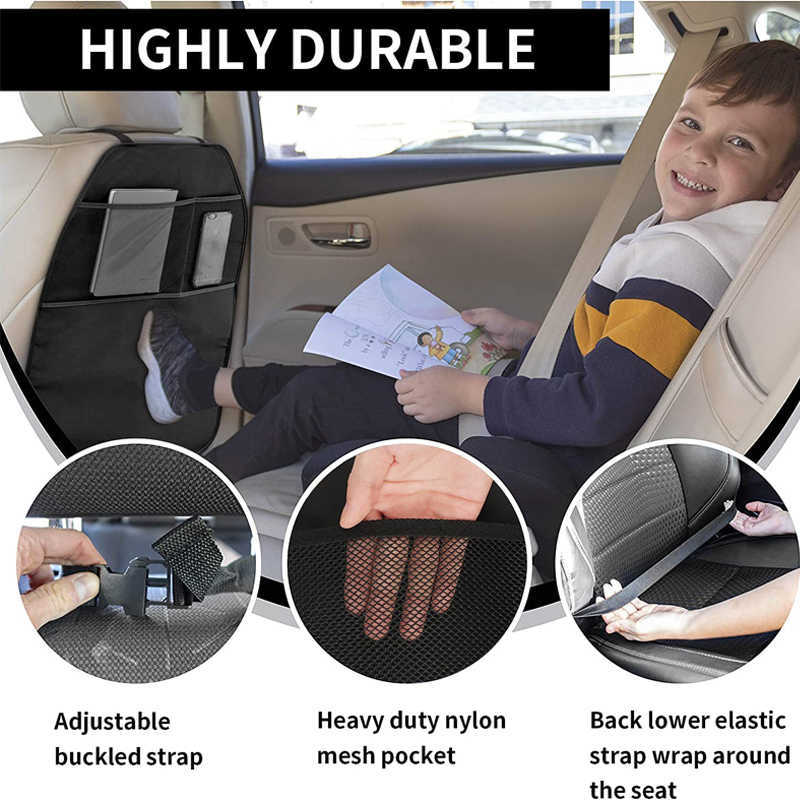 Nuovo 1 / Baby Kids Car Safety Seat Protector Mat Kick Mats Cuscino Sedile posteriore Custodia protettiva Custodia antiscivolo Pocket Organizer