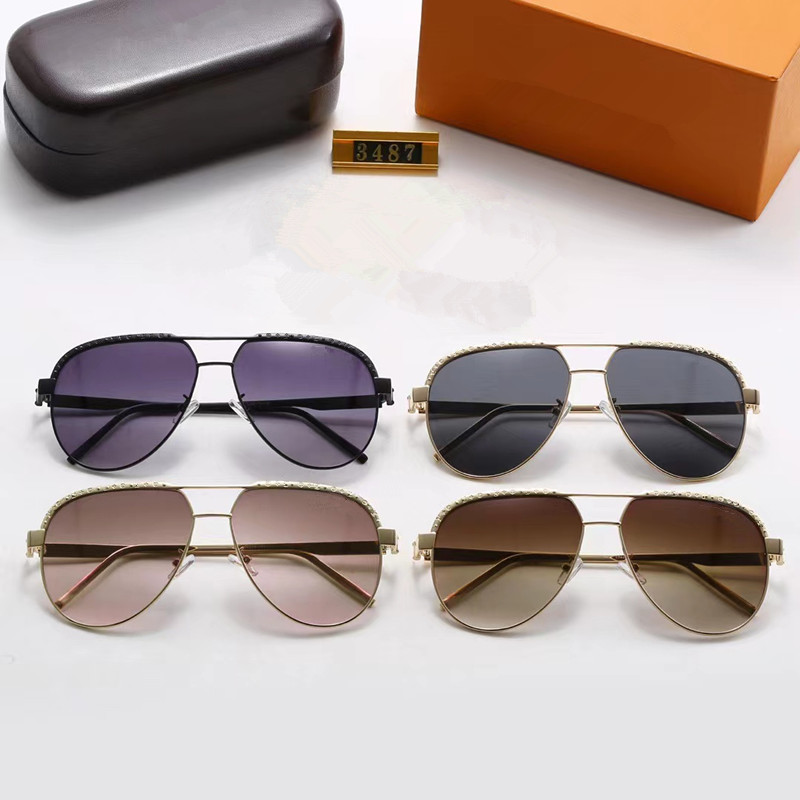 Fashion Sunglasses Eyewear Classic Beach Sun Glasses Designer Mens Womens Brown Cases Black Metal Frame attitude eyeglasses With Box