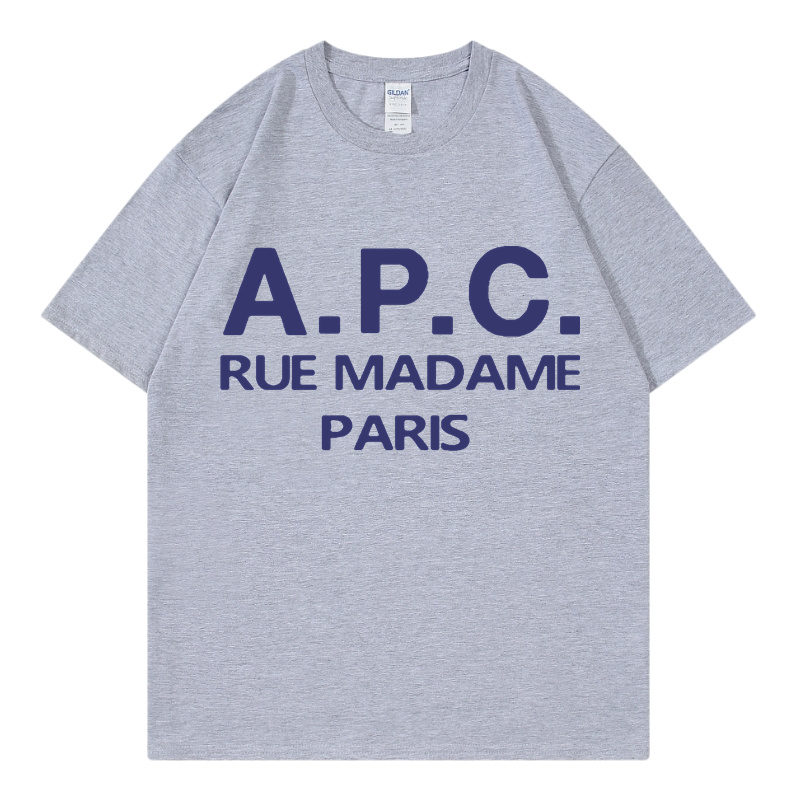 APC 프랑스 패션 브랜드 남성 티셔츠 프린트 레터 디자이너 T 여성 고급 T 셔츠 스트리트웨어 커플 티 여성 대형 셔츠 APC TSHIRTS 7294