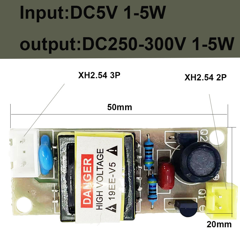DC5V UV -lampdrivrutin Boost Circuit Board Output 300V