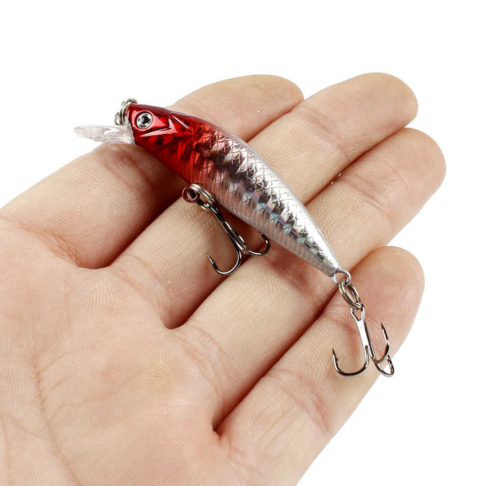 Приманки заманивают 1 раковина Minnow Fish Wobblers 6 см 6G Высококачественная искусственная пластиковая басовая приманка для карпа Pick Pickle P230525