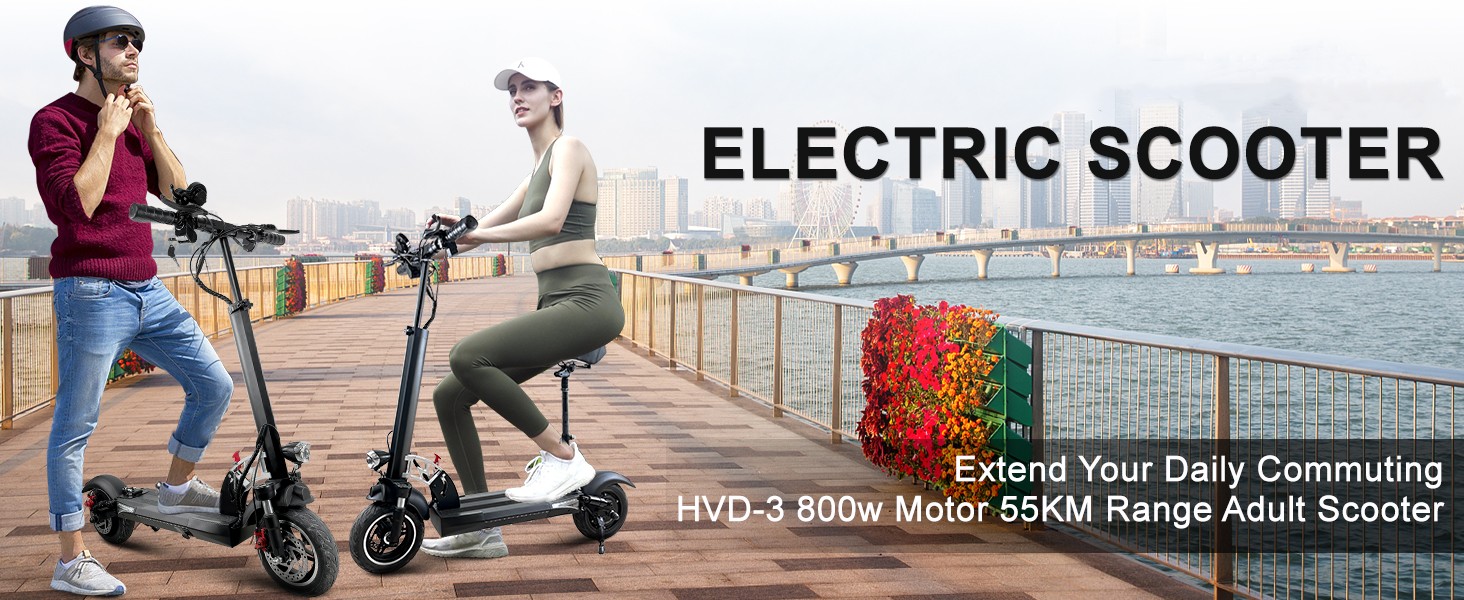 Electric Scooter Adult Powerful 800W Motor Dare To Reach 28 Mph and 30 Mile Long 10 Inch Pneumatic Tire Folding Commuter Scooter