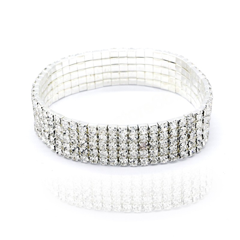 Fashion Rhinestone Tennis enkelband voor vrouwen Multi-layer Crystal Elastic Chain on Leg Female Summer Beach enkelarmband sieraden