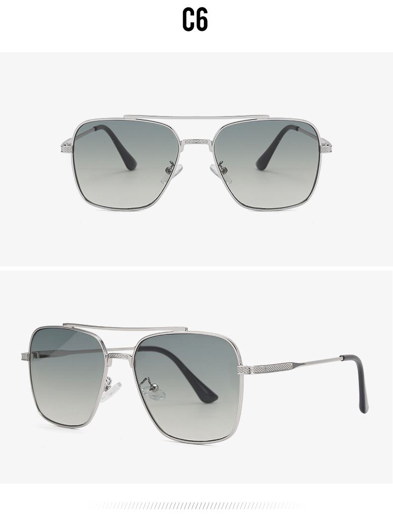 Luxus-Stil, superklare Damen-Sonnenbrille, Fahrbrille, Persönlichkeit, Herren-Reise-Verfärbungs-Sonnenbrille, Metallrahmen, Shades-Brille