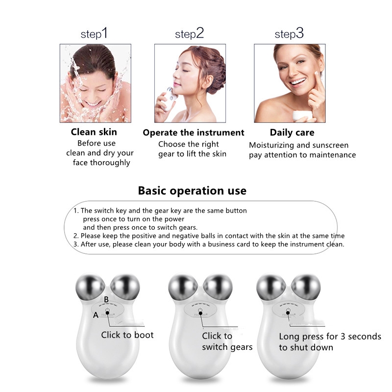 Skin Care Tool EMS Face Lift Up Rechargeable Microcurrent Facial Skin Toning Device