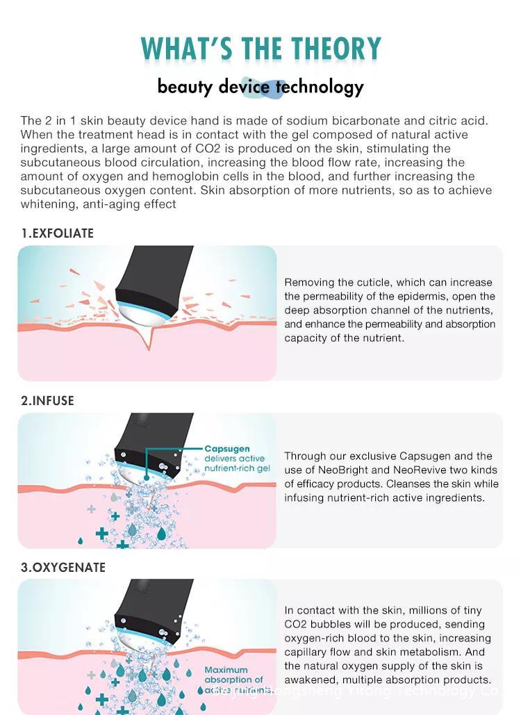 RF Equipment Ultrasound Oxygen 3 in 1 Oxygen Therapy Jet Peel Facial Machine lo sbiancamento del viso e l'anti-invecchiamento