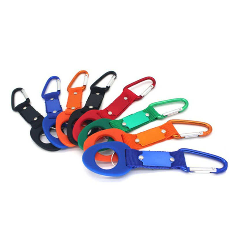 Water Bottle Clip Buckle Hook Hanger Clasp Rubber High Elasticity Solidly Camping Hiking Traveling Carabiner Multicolor HZ0027