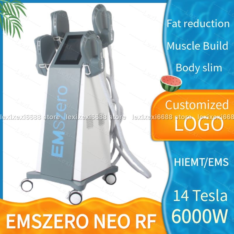DLS-EMSSLIM HIEMT 14 Tesla EMS Neo Machine Stimulateur de renforcement musculaire EMSzero RF Slim Body Contouring Fat Burning Device 4 poignées / coussinets pelviens en option