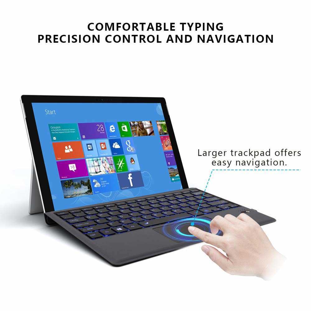 Keyboard Backlit bezprzewodowa klawiatura Bluetooth dla Microsoft Surface Pro 8 Pro 6 2018 Pro 5 Pro 7 Pro 4 Pro 3 Go 2 Klawiatura klawiatura G230525