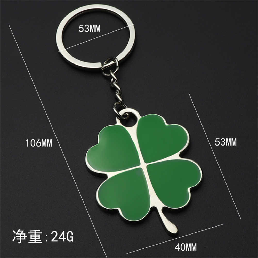 Portachiavi New Exit Metal Green Lucky Clover Keychain Beautiful Keyring Package Gift G230526