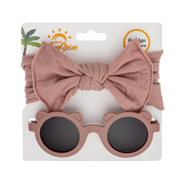 2 pezziorso occhiali da sole bambini fasce arco in nylon elastico alto colore montatura rotonda occhiali di protezione solare polarizzati occhiali bambini