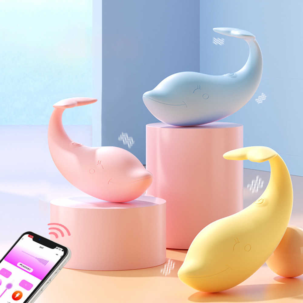 Modi Whale -vorm trillende ei Bluetooth App Control Spot Massage Vibrators Vaginaal seksspeeltjes voor vrouwen