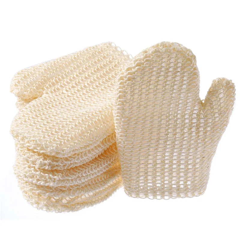 Natural Sisal Bath gloves Spa Shower Scrubber Mitt Soften Smooth Renew Skin Anti-agingCleaning Brushes