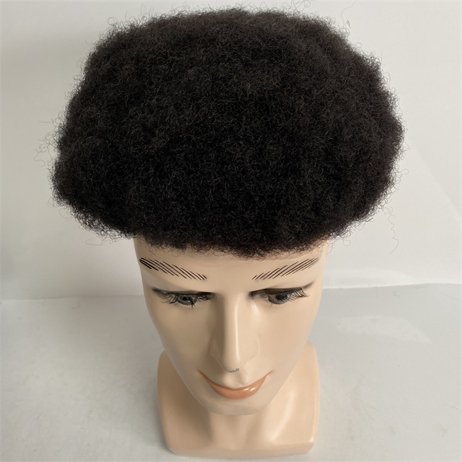Sistemi di capelli umani vergini malesi # 1b Colore nero naturale 8x10 Toupee 4mm Root Afro Full Lace Unit uomini neri