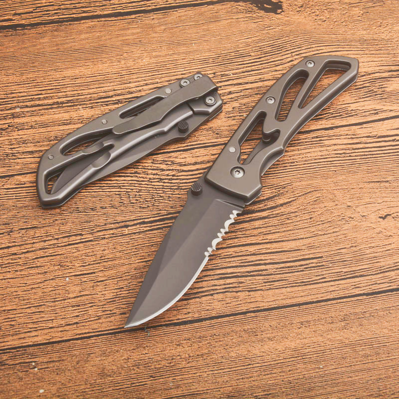 Offerta speciale G4660 Survival Fodling Knife 8Cr13Mov Mezza seghettatura Drop Point Lama Manico in alluminio aeronautico Campeggio esterno Escursionismo Coltelli tascabili EDC