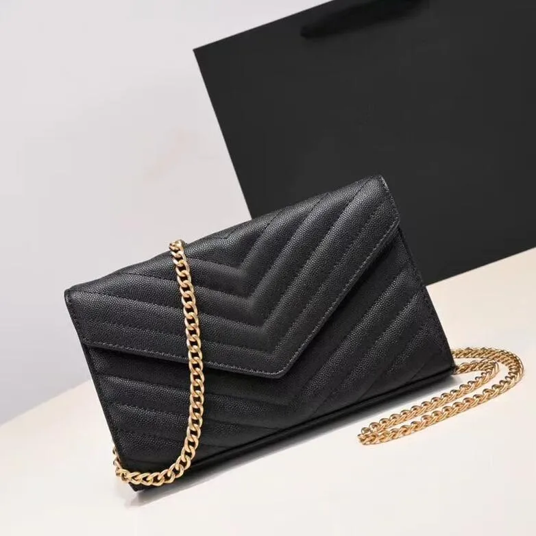 Modedesigner kvinna väska kvinnor axelväska klaff tygväskor handväska handväska original låda äkta läder kors kroppskedja högkvalitativ plånbok