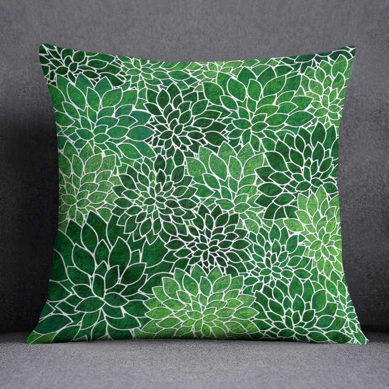 Pillow Case 45x45cm Green Leaf Series Geschenk Home Office Möbel Schlafzimmer Sofa Auto Kissenabdeckung HKD230817