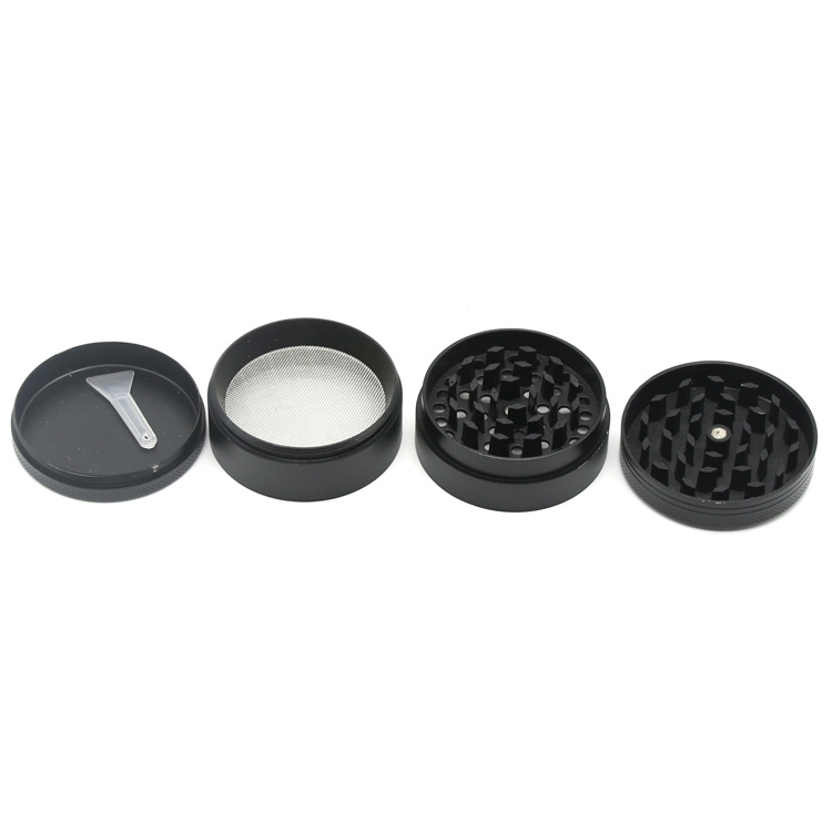 Pipe à fumer New Flat Zinc Alloy Droping Plastic Smoke Grinder 50mm 4 couches Creative Metal Smoke Grinder