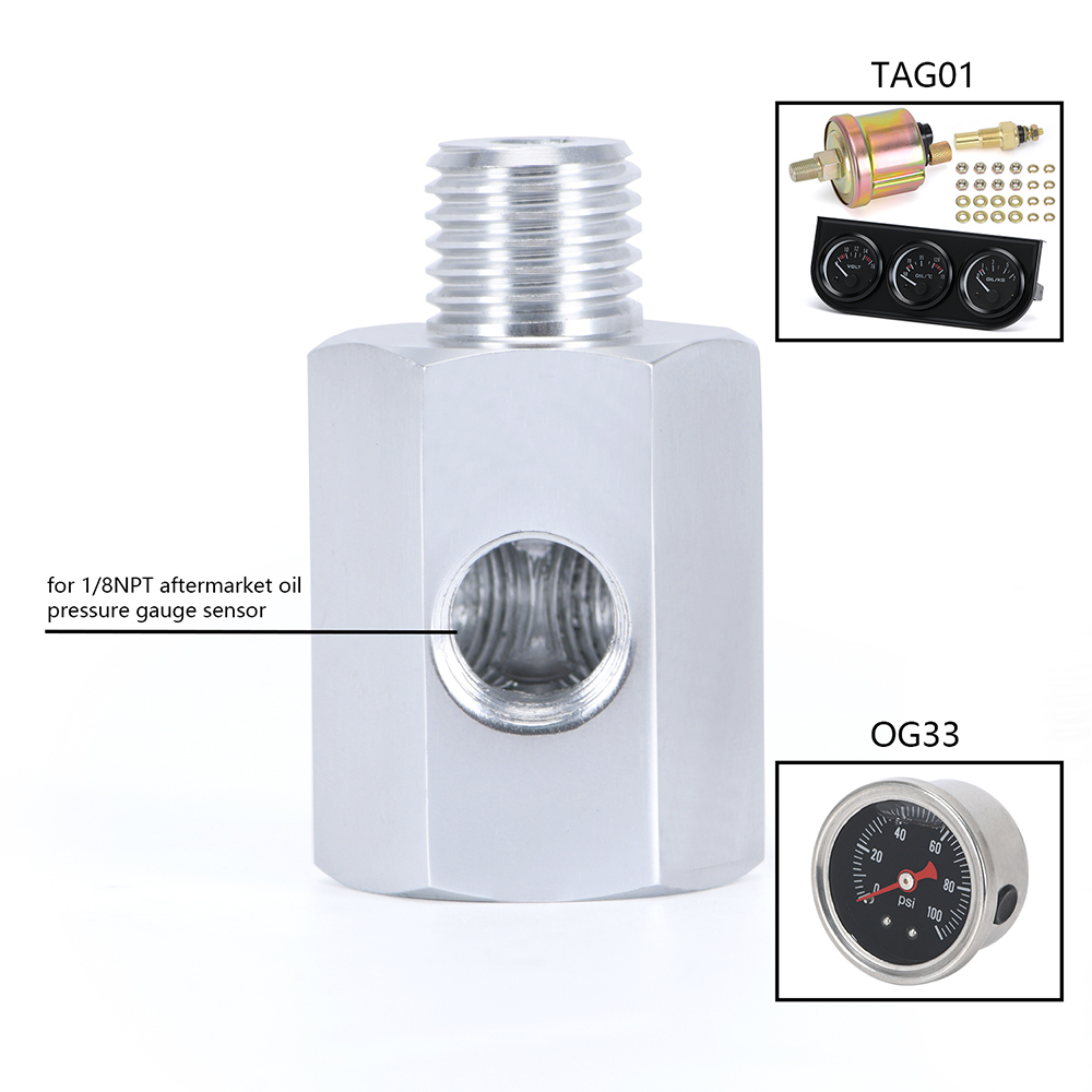 PQY Racing - Para BMW 3 Série E30 E36 3 Adaptador de medidor de temperatura de pressão de óleo da porta Adaptador t