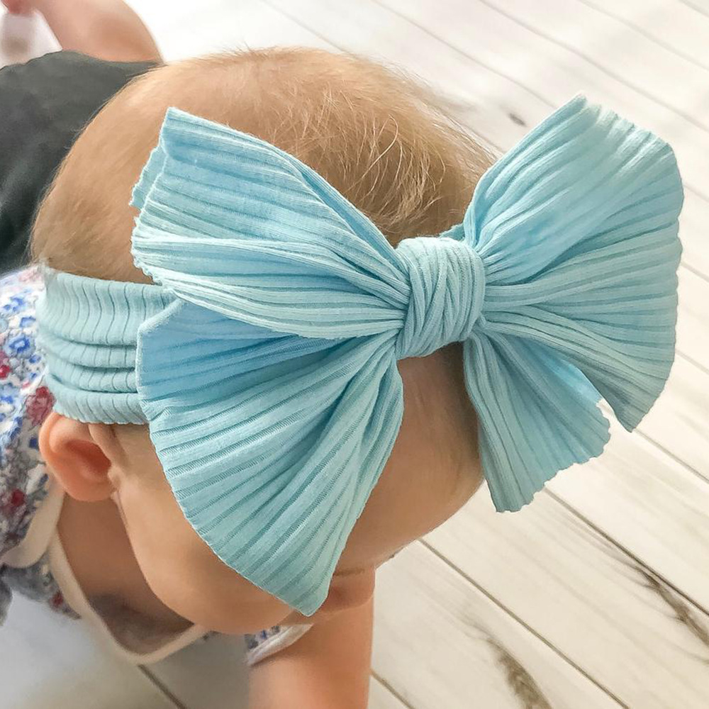 Baby Headband Big Bow Hair Band Stripe Elastyczne opaski na głowę dziewczyny