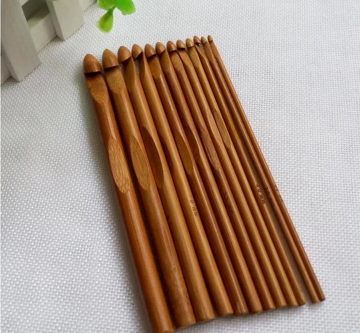 12 pzMaglione di lavoro a maglia Manico di Bambù Circolare Uncinetti Tessuto Liscio Ago Artigianale 12 Dimensioni