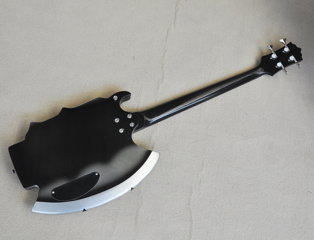 Mão esquerda 4 Strings Black Axe Electric Bass Guitar com braço de pau -rosa personalizável