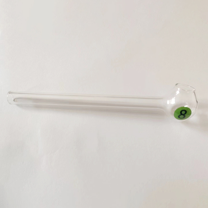 Transparent glass colored pipe, oil burner, large tube, glass tube, smoking tube, 10cm