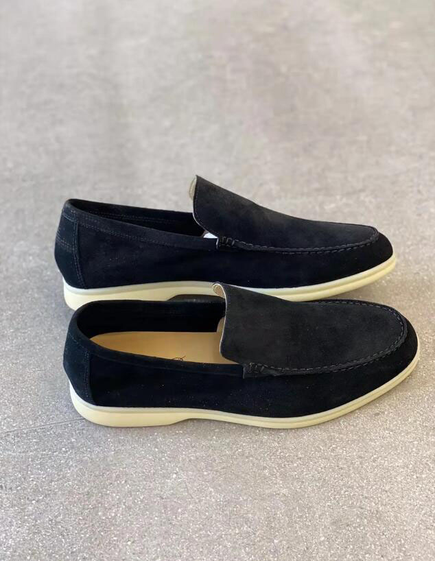 Célèbres hommes chaussures de sport mocassins bas haut en cuir suédé oxfords Loro-x-Piana Mocassins été promenade mocassins slip mocassins semelle en caoutchouc appartements baskets d'extérieur 36-46