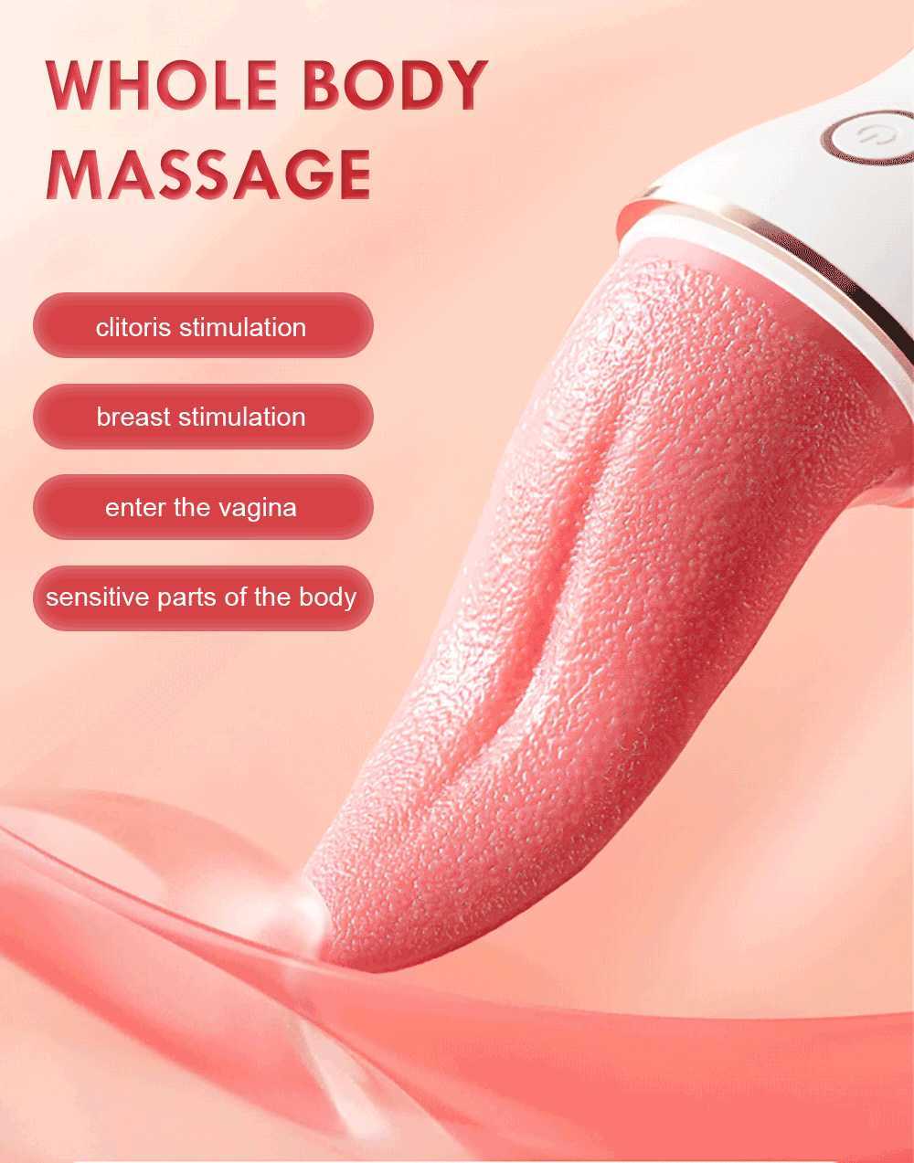 Tongue Spot Clitoral Vibrator Tickler Sex Toy para mujeres 12 Pattern Vibrating Vaginal Massage Adult Product
