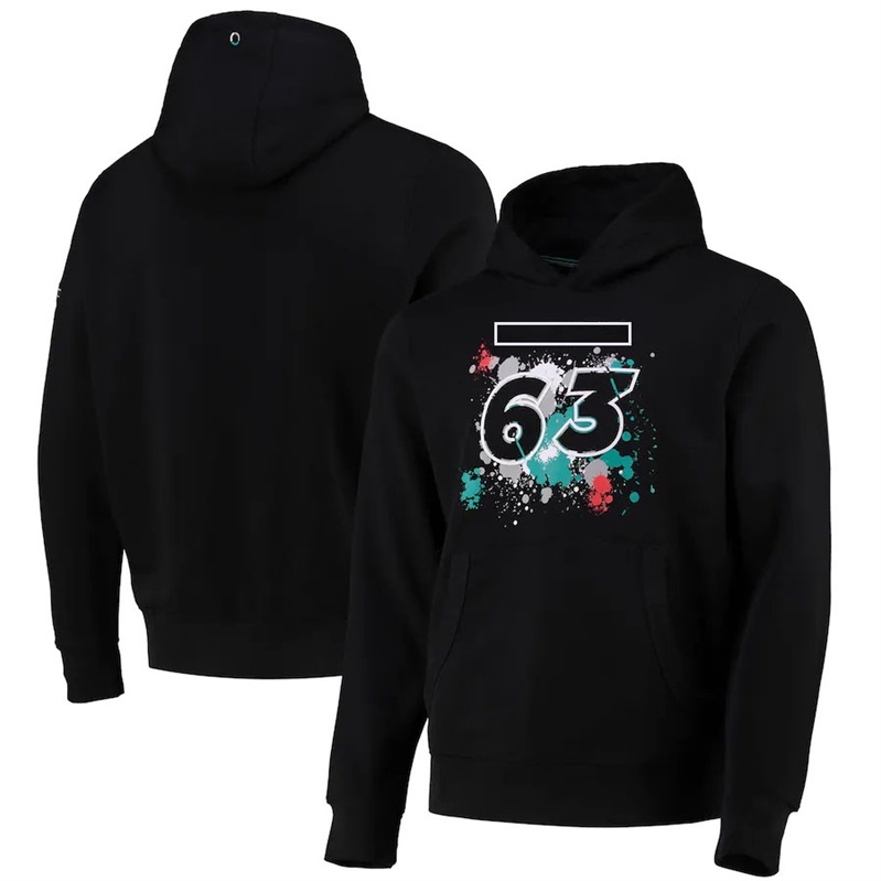 2023 nieuwe No.63 F1 race-hoodie Formule 1-coureurskleding vrijetijdssportwagen-logo trui-jas